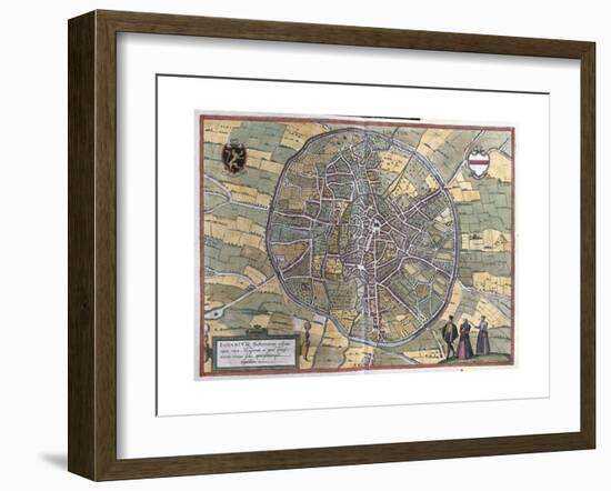 Map of Leuven from Civitates Orbis Terrarum-null-Framed Giclee Print