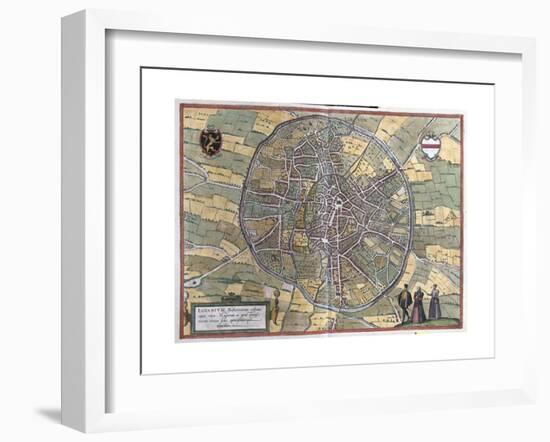 Map of Leuven from Civitates Orbis Terrarum-null-Framed Giclee Print