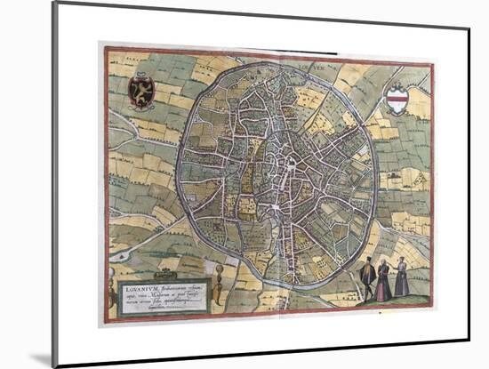 Map of Leuven from Civitates Orbis Terrarum-null-Mounted Giclee Print