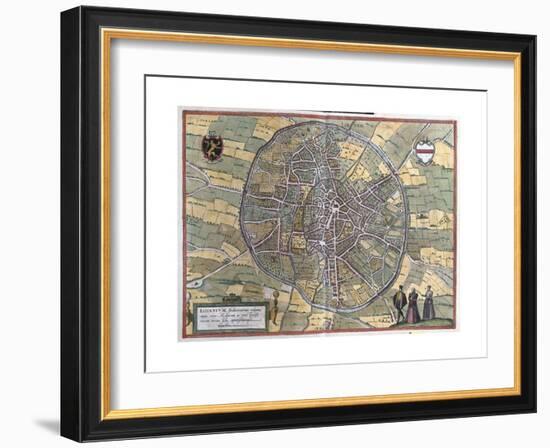 Map of Leuven from Civitates Orbis Terrarum-null-Framed Giclee Print