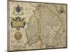 Map Of Lincolnshire and Nottinghamshire-Christopher Saxton-Mounted Giclee Print