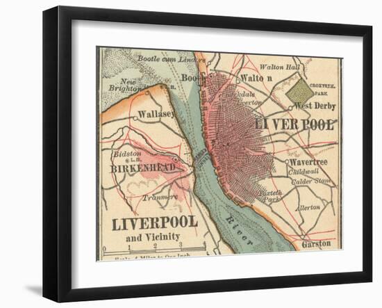 Map of Liverpool (C. 1900), Maps-Encyclopaedia Britannica-Framed Art Print