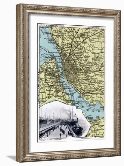 Map of Liverpool, Merseyside, 1903-JOHN WALKER-Framed Giclee Print