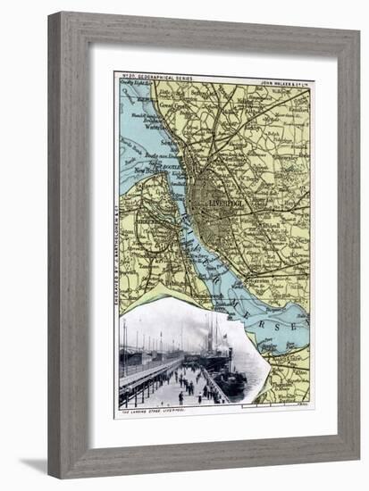 Map of Liverpool, Merseyside, 1903-JOHN WALKER-Framed Giclee Print
