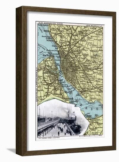 Map of Liverpool, Merseyside, 1903-JOHN WALKER-Framed Giclee Print