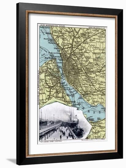 Map of Liverpool, Merseyside, 1903-JOHN WALKER-Framed Giclee Print