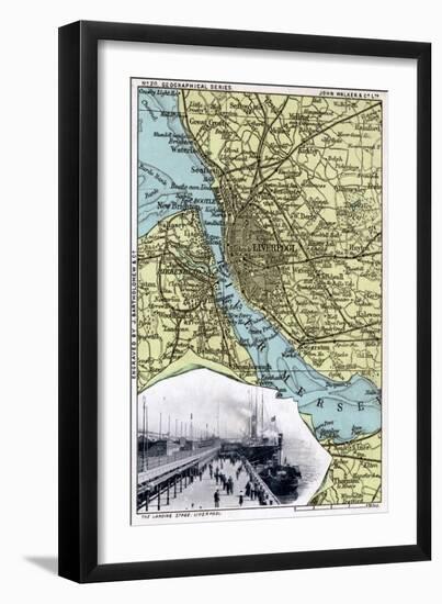 Map of Liverpool, Merseyside, 1903-JOHN WALKER-Framed Giclee Print