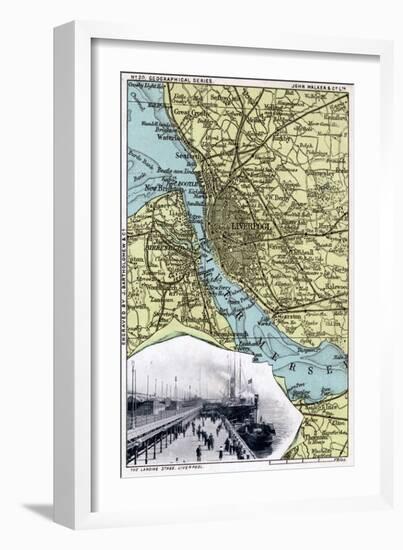 Map of Liverpool, Merseyside, 1903-JOHN WALKER-Framed Giclee Print