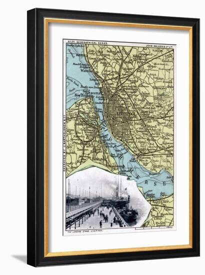 Map of Liverpool, Merseyside, 1903-JOHN WALKER-Framed Giclee Print