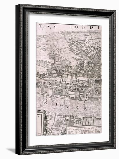 Map of London, 1560-George Vertue-Framed Giclee Print