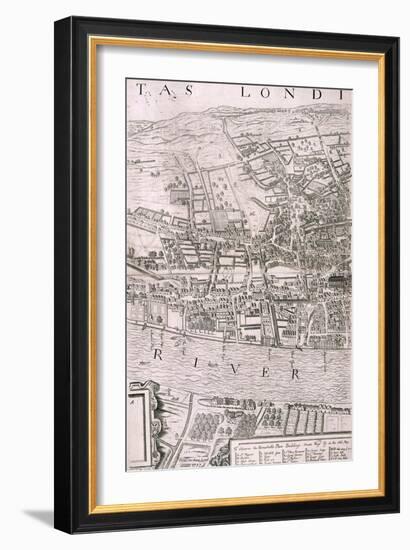 Map of London, 1560-George Vertue-Framed Giclee Print