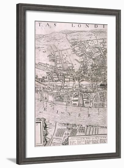 Map of London, 1560-George Vertue-Framed Giclee Print