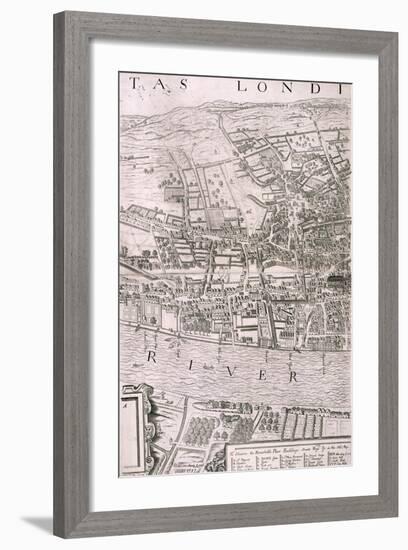 Map of London, 1560-George Vertue-Framed Giclee Print