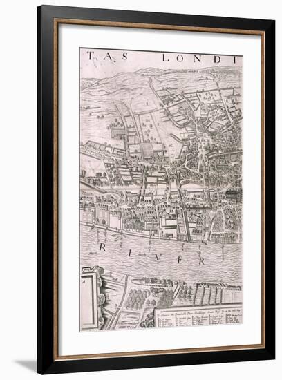 Map of London, 1560-George Vertue-Framed Giclee Print