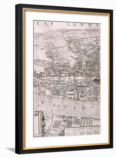 Map of London, 1560-George Vertue-Framed Giclee Print