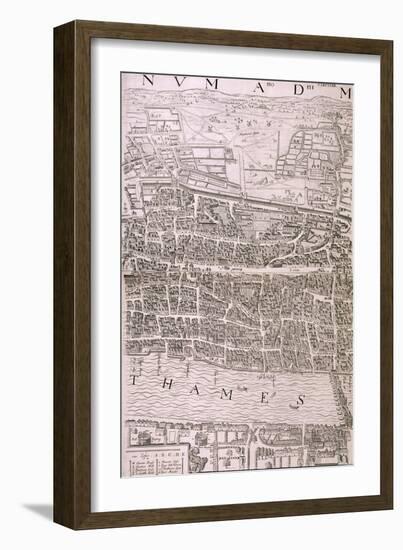 Map of London, 1560-George Vertue-Framed Giclee Print