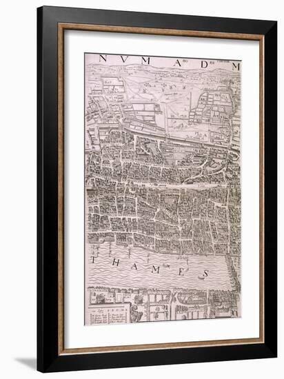 Map of London, 1560-George Vertue-Framed Giclee Print