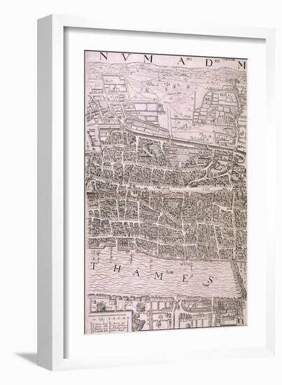 Map of London, 1560-George Vertue-Framed Giclee Print