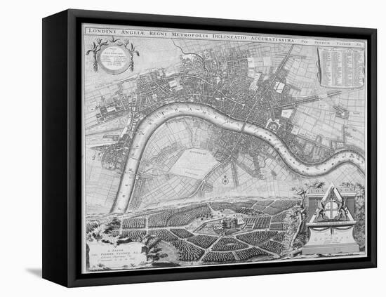 Map of London, 1690-null-Framed Premier Image Canvas