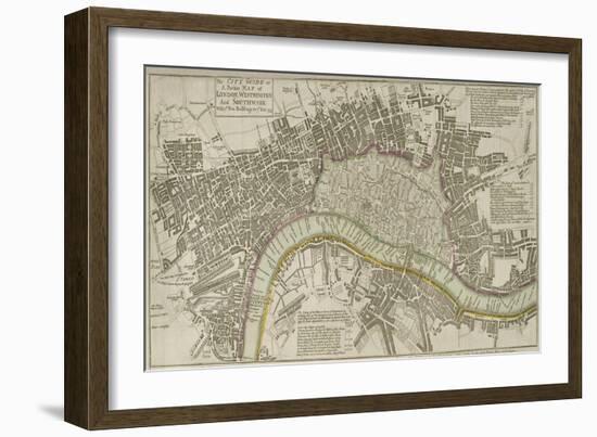 Map of London, 1753-null-Framed Giclee Print