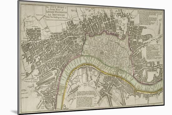 Map of London, 1753-null-Mounted Giclee Print