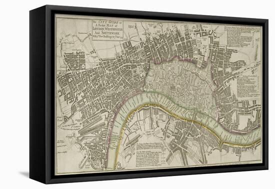 Map of London, 1753-null-Framed Premier Image Canvas