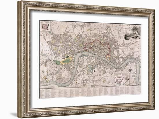 Map of London, 1797-Edward Mogg-Framed Giclee Print