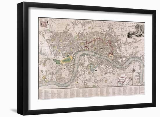 Map of London, 1797-Edward Mogg-Framed Giclee Print