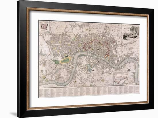 Map of London, 1797-Edward Mogg-Framed Giclee Print