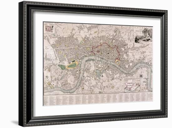 Map of London, 1797-Edward Mogg-Framed Giclee Print