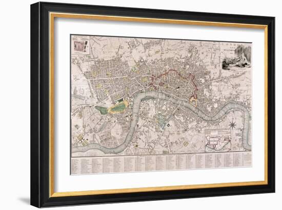 Map of London, 1797-Edward Mogg-Framed Giclee Print