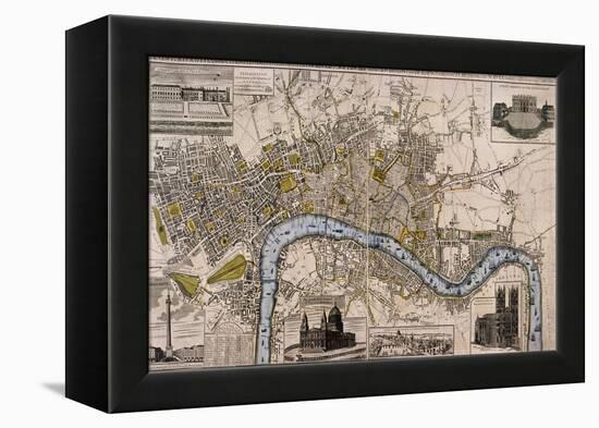Map of London, 1798-null-Framed Premier Image Canvas