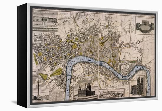 Map of London, 1798-null-Framed Premier Image Canvas