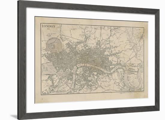 Map of London, 1815-The Vintage Collection-Framed Premium Giclee Print