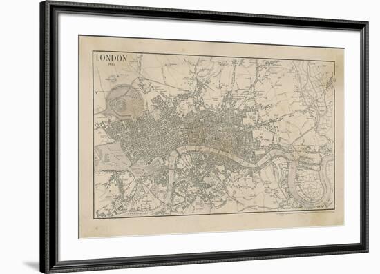 Map of London, 1815-The Vintage Collection-Framed Premium Giclee Print