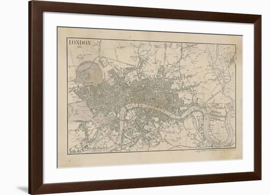 Map of London, 1815-The Vintage Collection-Framed Premium Giclee Print