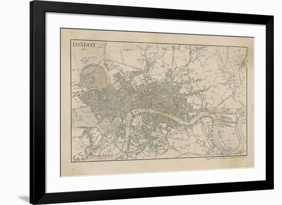 Map of London, 1815-The Vintage Collection-Framed Premium Giclee Print