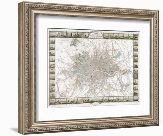 Map of London, 1851-J Rapkin-Framed Giclee Print