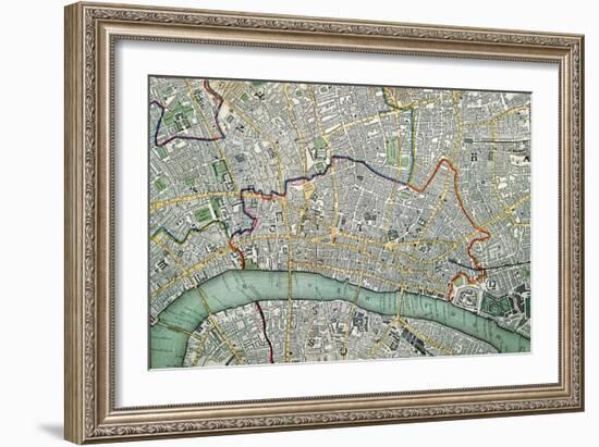 Map of London, 1852-Charles Knight-Framed Giclee Print