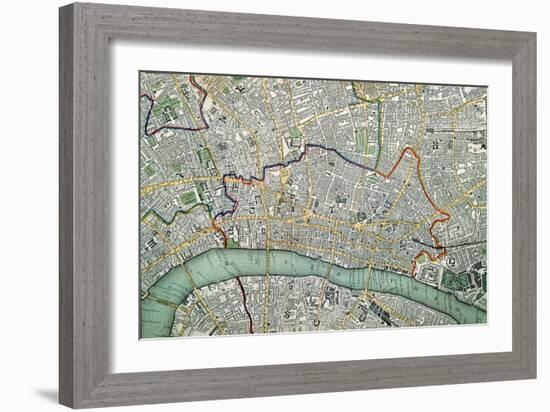 Map of London, 1852-Charles Knight-Framed Giclee Print