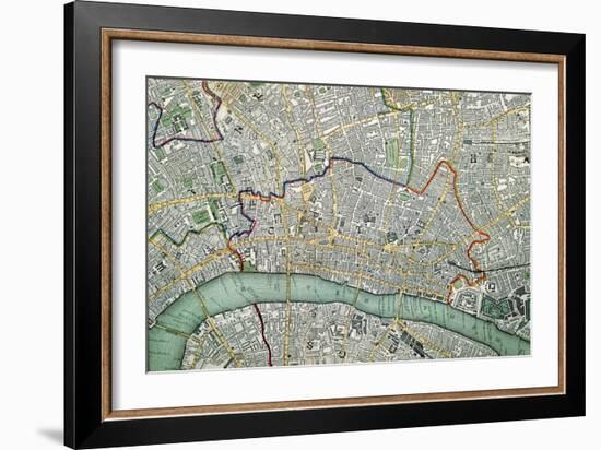 Map of London, 1852-Charles Knight-Framed Giclee Print