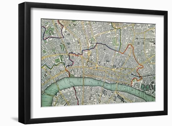 Map of London, 1852-Charles Knight-Framed Giclee Print