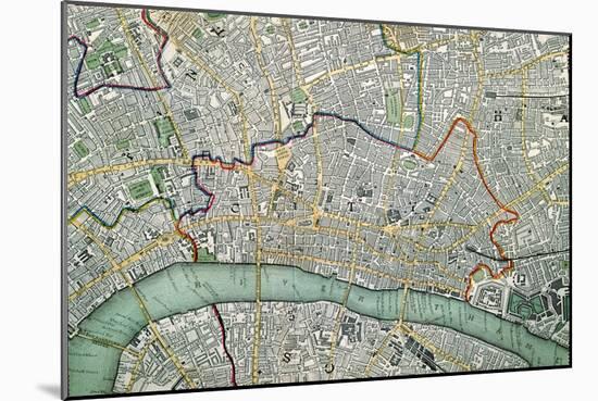 Map of London, 1852-Charles Knight-Mounted Giclee Print