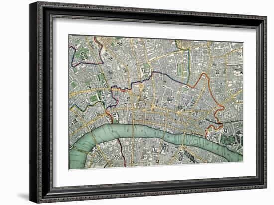 Map of London, 1852-Charles Knight-Framed Giclee Print