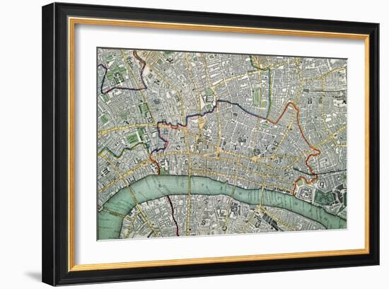 Map of London, 1852-Charles Knight-Framed Giclee Print