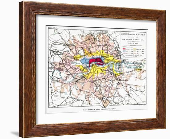 Map Of London, 1881-null-Framed Giclee Print