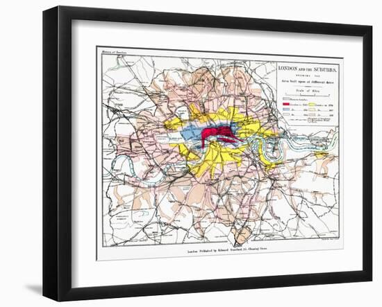 Map Of London, 1881-null-Framed Giclee Print