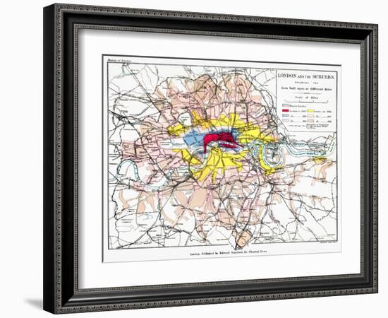 Map Of London, 1881-null-Framed Giclee Print