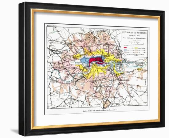 Map Of London, 1881-null-Framed Giclee Print