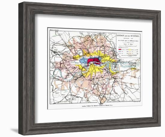 Map Of London, 1881-null-Framed Giclee Print